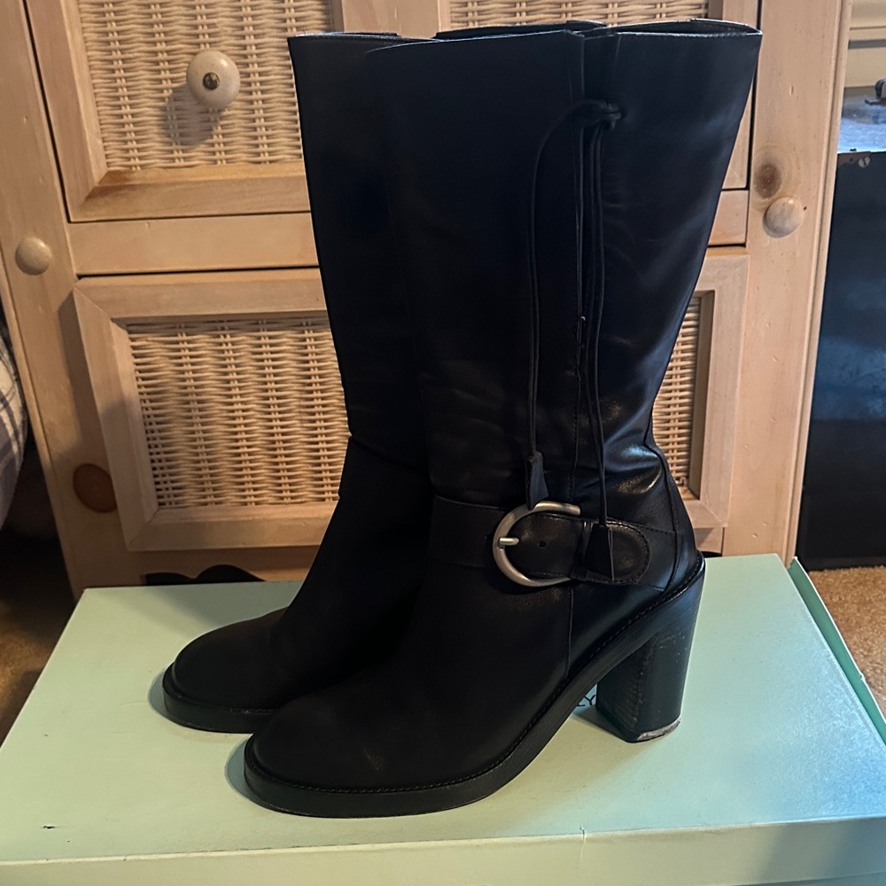 Donald J Pliner Black Leather “Brit” Boots - Women’s size 10